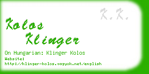 kolos klinger business card